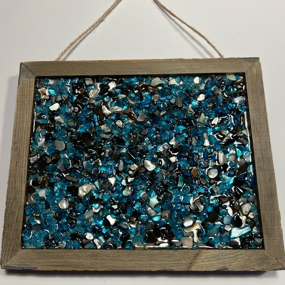 Blue and Black Mosaic Wall Art